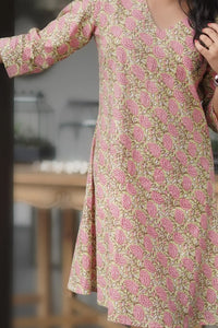 Organic cotton skater dress with garden print