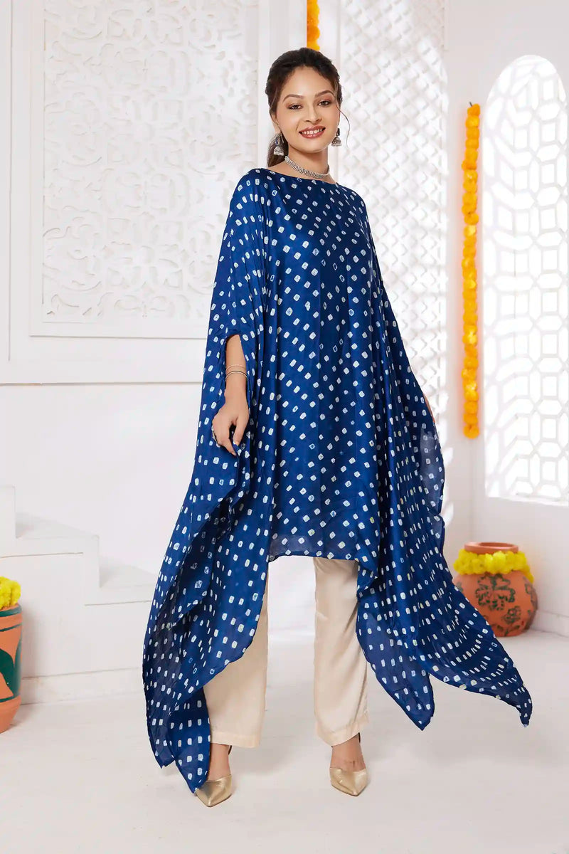 Aabha Bandhani Modal Silk Top with Pant