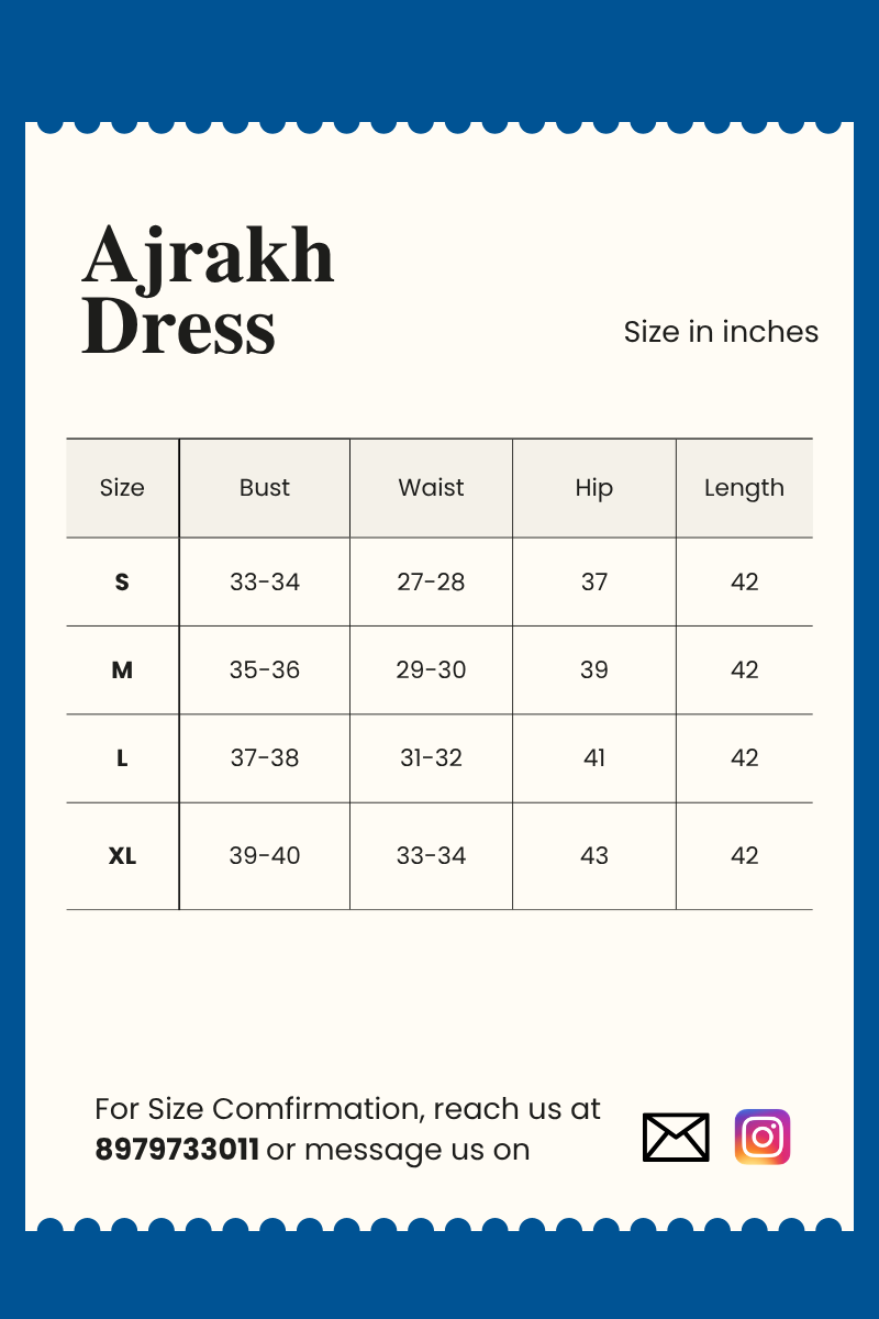 Aabha Handcrafted Ajrakh Modal Silk Dress