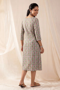 Chhaya Periwinkle Grey Skater Dress