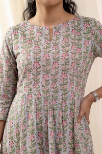 Chhaya Periwinkle Grey Skater Dress