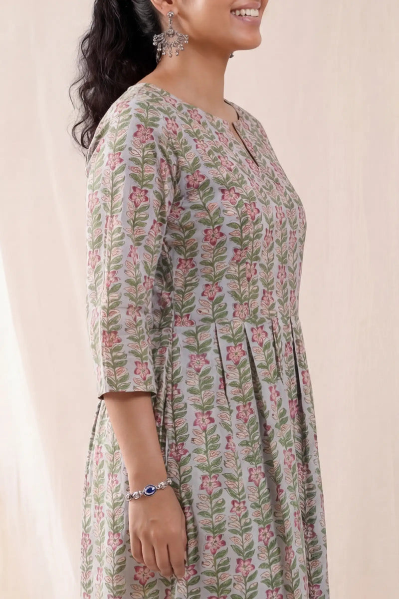 Chhaya Periwinkle Grey Skater Dress