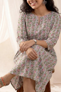 Chhaya Periwinkle Grey Skater Dress