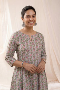 Chhaya Periwinkle Grey Skater Dress