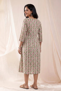 Chhaya Periwinkle Ivory Skater Dress