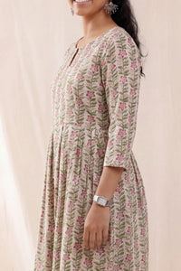 Chhaya Periwinkle Ivory Skater Dress