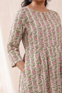 Chhaya Periwinkle Ivory Skater Dress