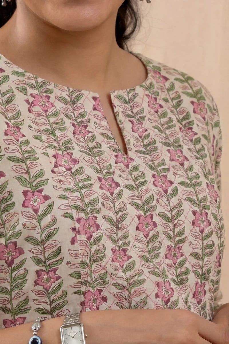 Chhaya Periwinkle Ivory Skater Dress