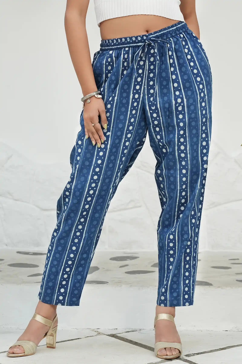 Fariha Indigo Straight Pants