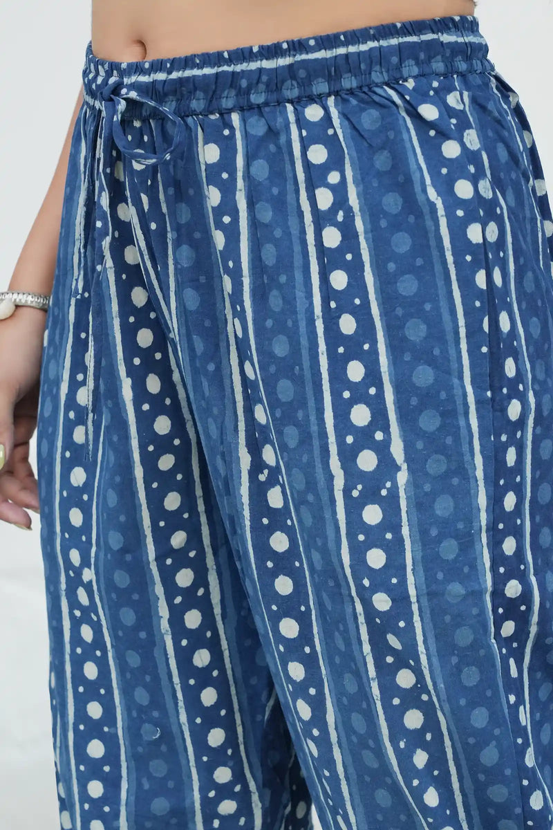 Fariha Indigo Straight Pants