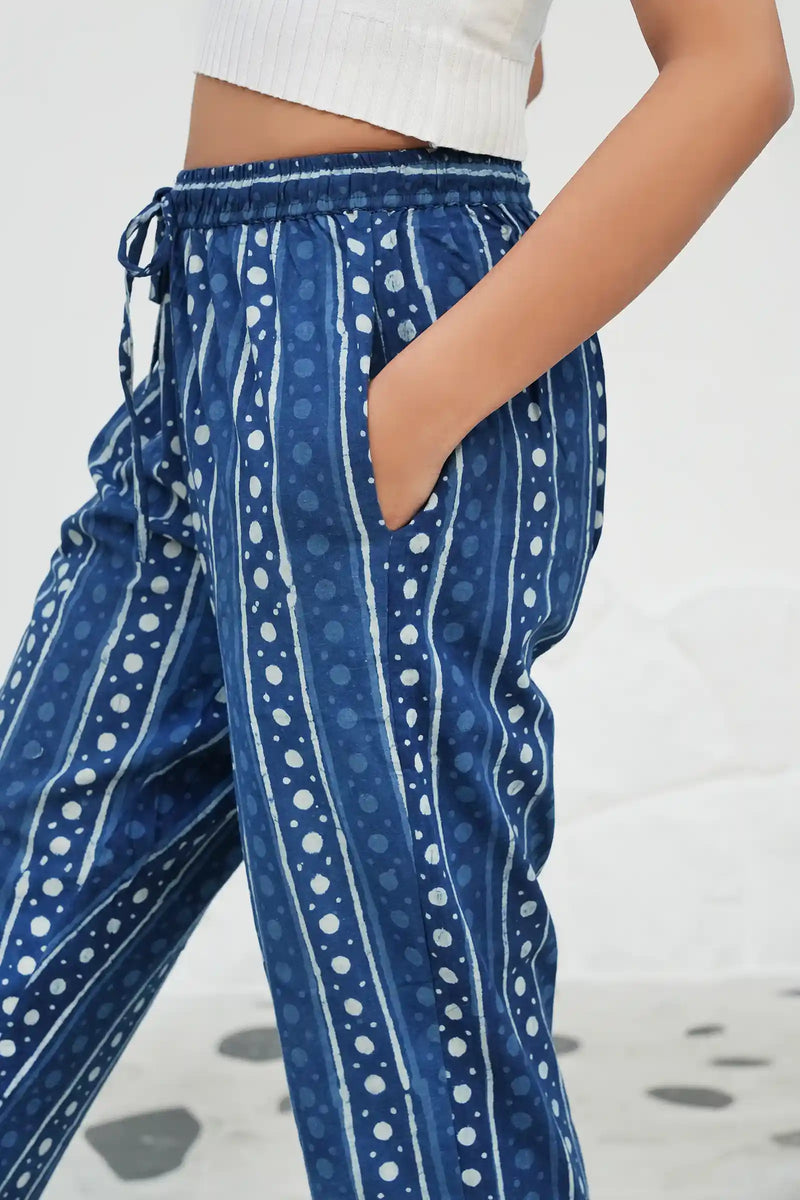 Fariha Indigo Straight Pants