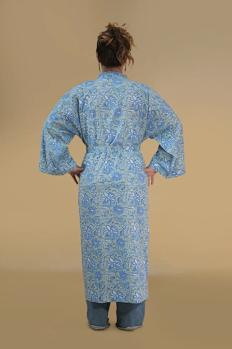 Moye Lily Hand Block Printed Kimono