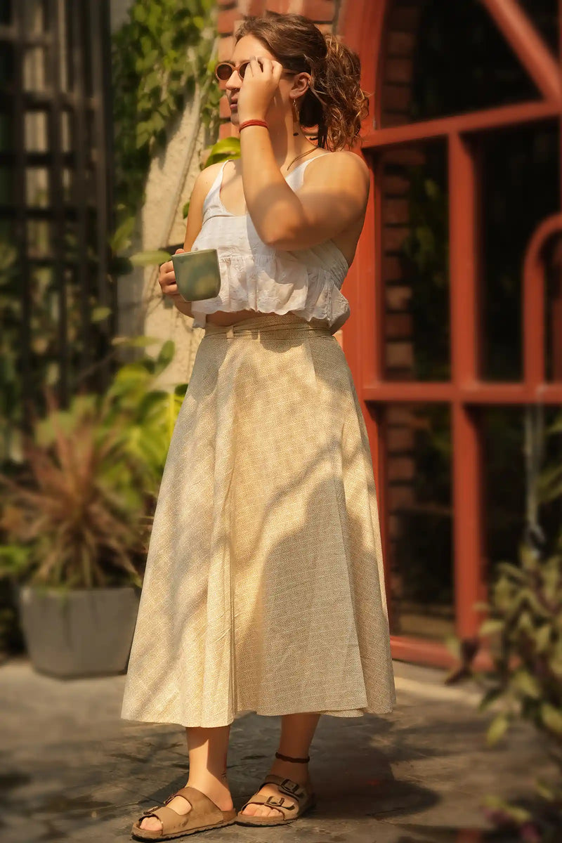 Lightweight Lyla Ivory Wrap Skirt for women