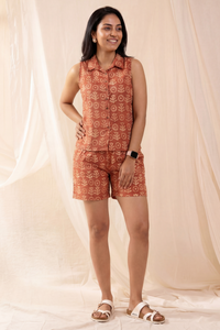 Ela Batik Brick Red Co-ord Set