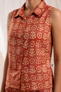 Ela Batik Brick Red Co-ord Set