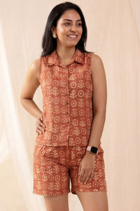 Ela Batik Brick Red Co-ord Set