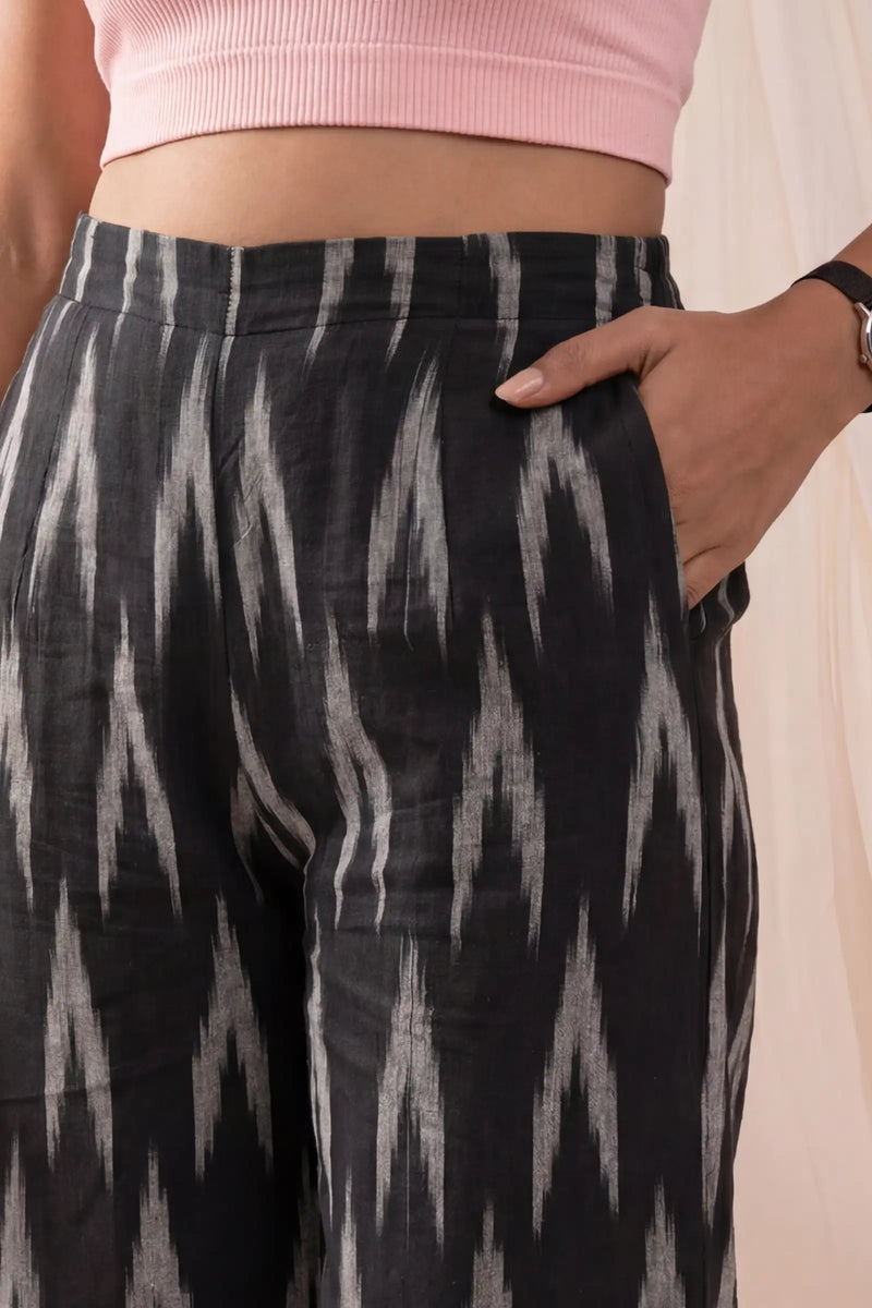 Fariha Black Ikkat Culottes