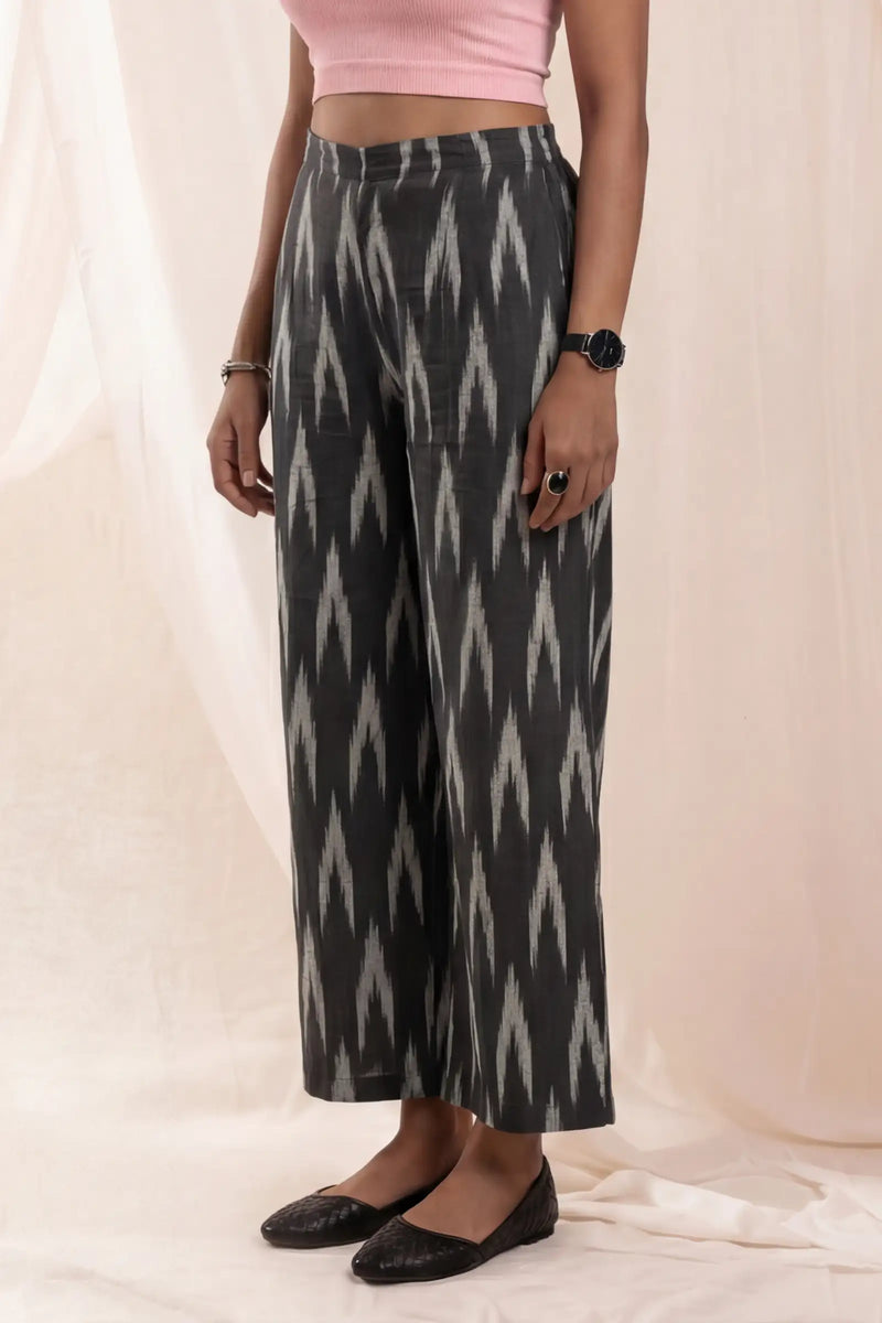 Fariha Black Ikkat Culottes