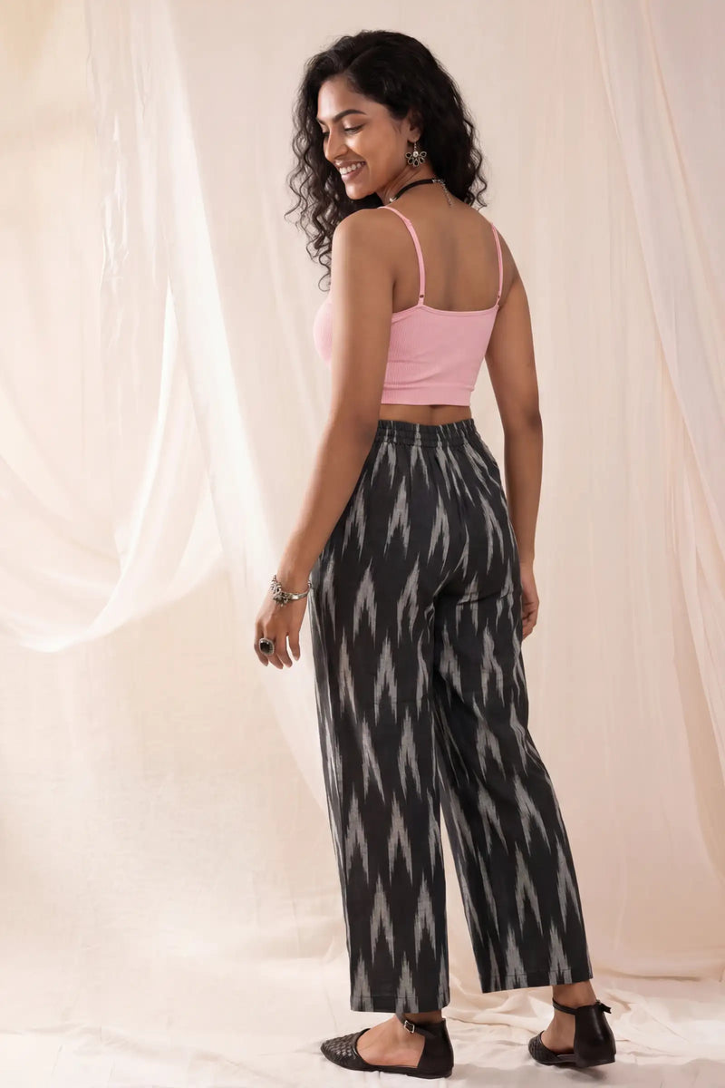 Fariha Black Ikkat Culottes