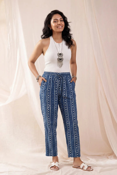 Fariha Indigo Straight Pants