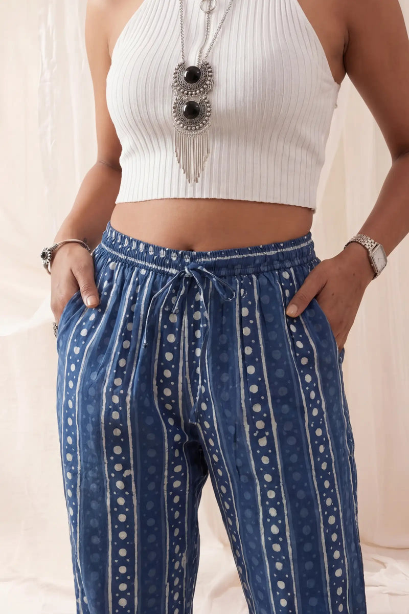 Fariha Indigo Straight Pants