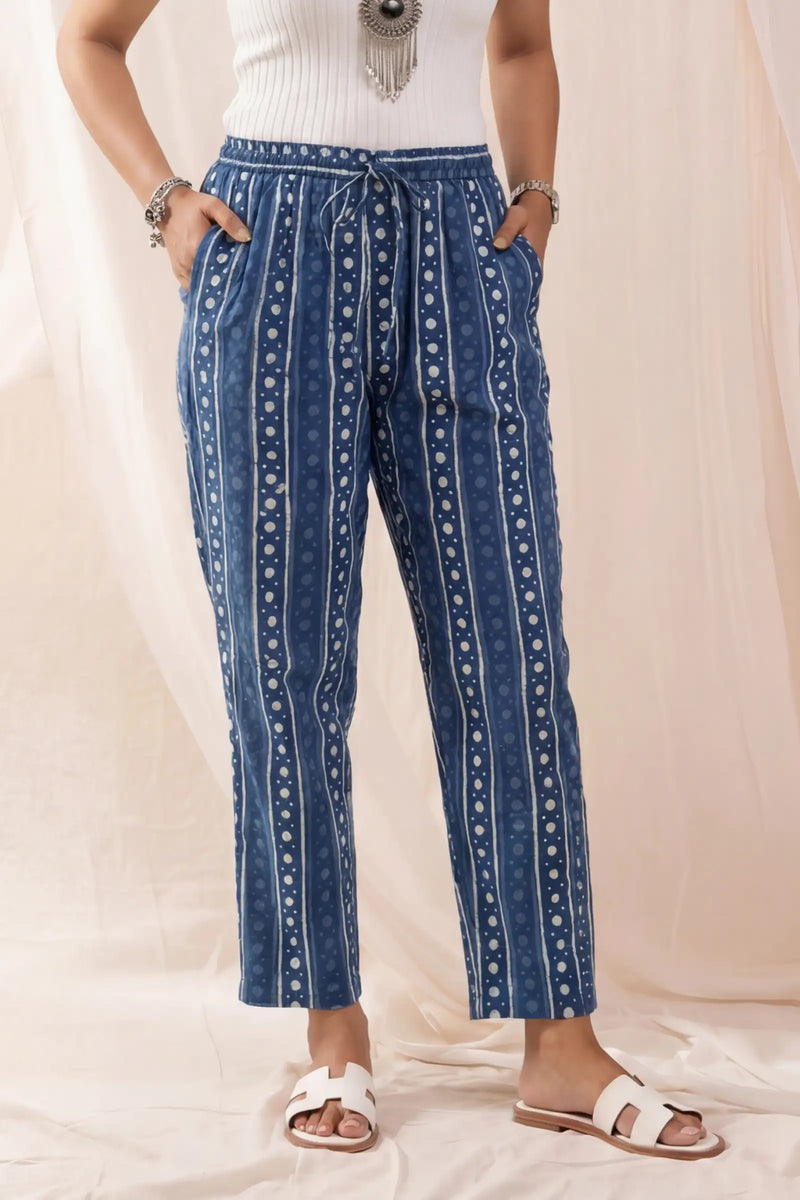 Fariha Indigo Straight Pants
