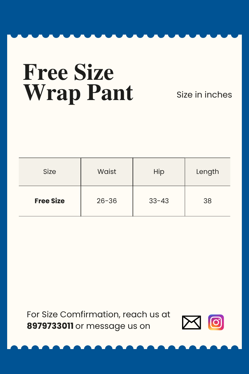 Black Hand Block Printed Wrap Pant