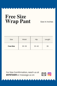 Black Hand Block Printed Wrap Pant