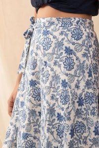 Lyla Dahlia Blue Wrap Skirt