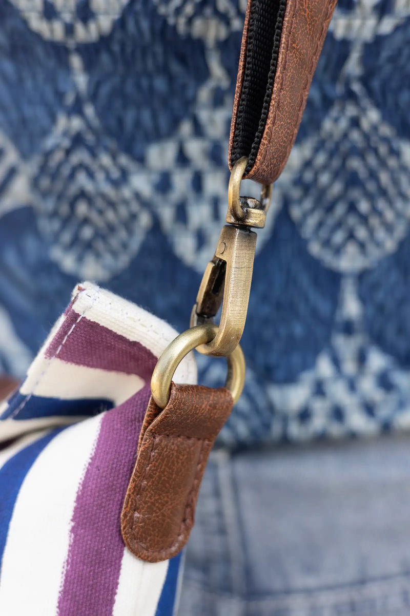 Hand Block Printed Purple/Blue Arya Sling Bag