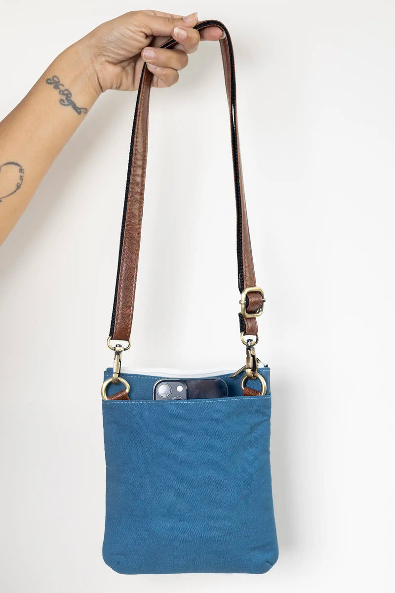 Hand Dyed Saara Blue Sling Bag