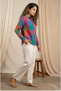 Woven Madras Checks Boxy Shirt