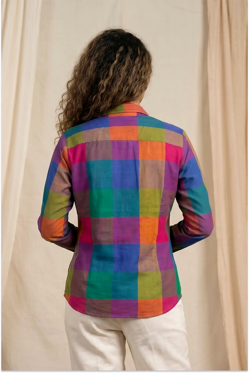 Woven Madras Checks Boxy Shirt