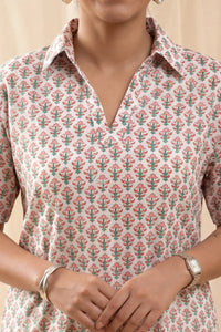 Mahira Hand Block Printed Pink Palash Dress