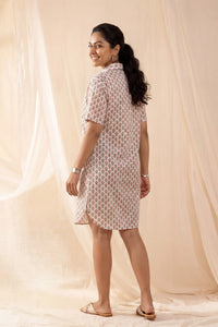 Mahira Hand Block Printed Pink Palash Dress