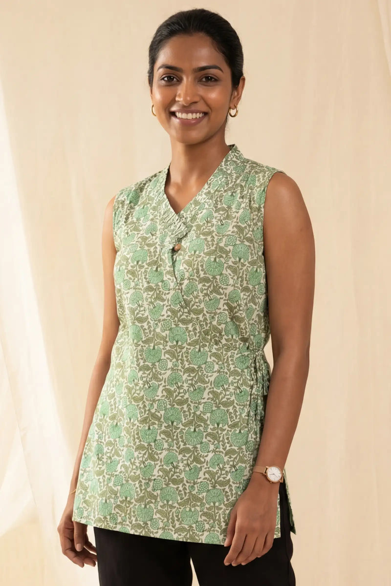 Meher Forest Tie-Up Top