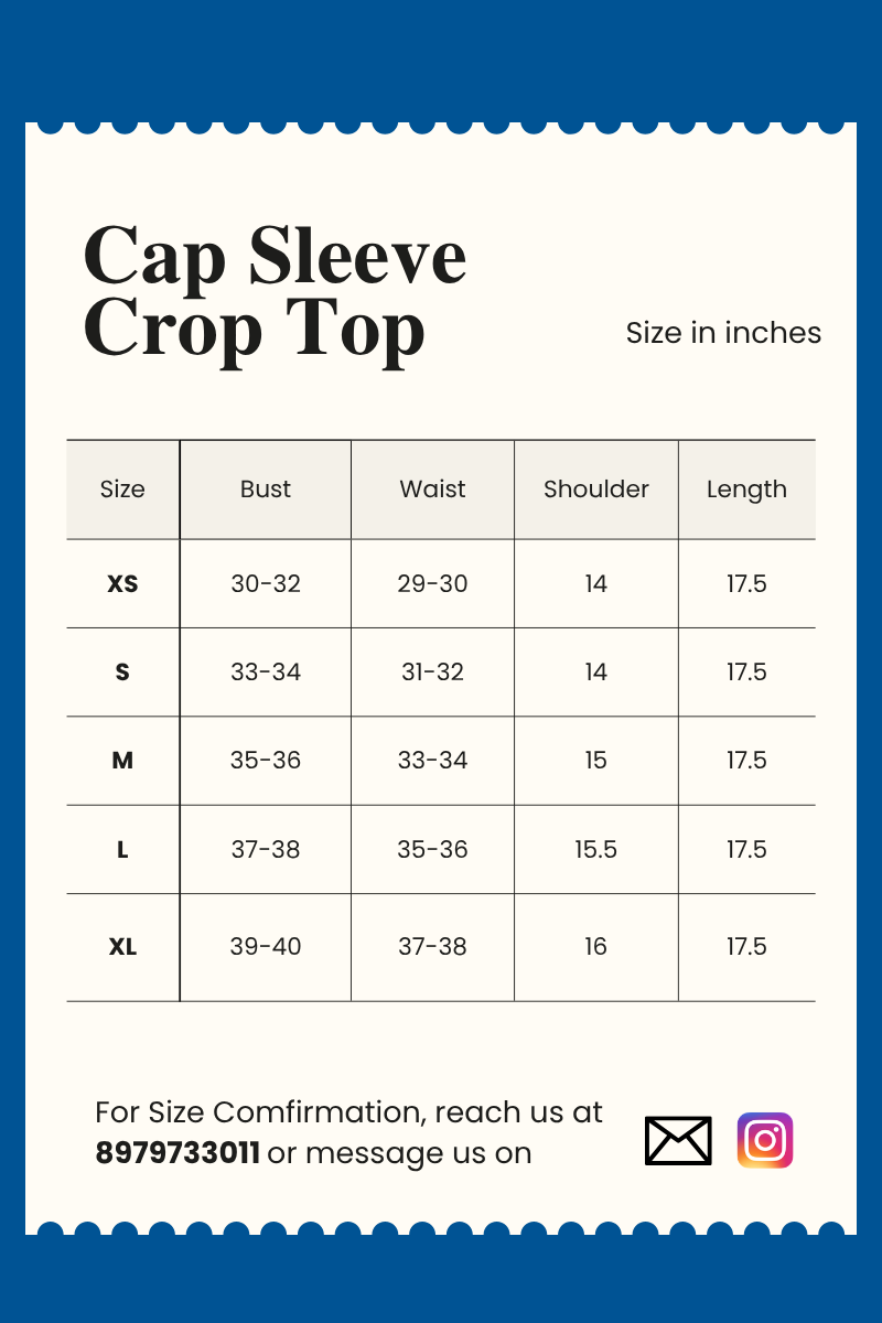 Mia Hand Block Printed Cap Sleeve Crop Top