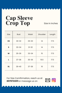 Mia Hand Block Printed Cap Sleeve Crop Top
