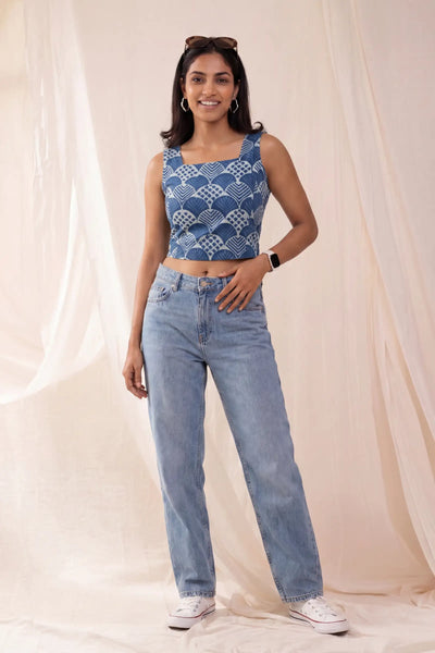 Mia Indigo Crop Top