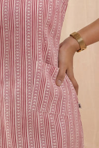 Myra Geometric Pink Sheath Dress