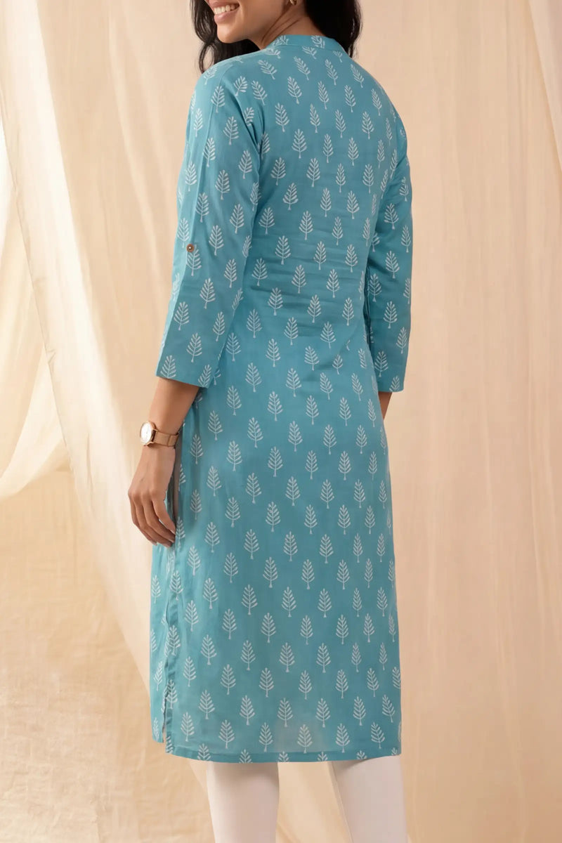 Nitya Cotton Silk Teal Kurti