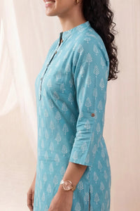 Nitya Cotton Silk Teal Kurti