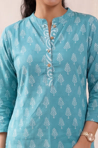 Nitya Cotton Silk Teal Kurti