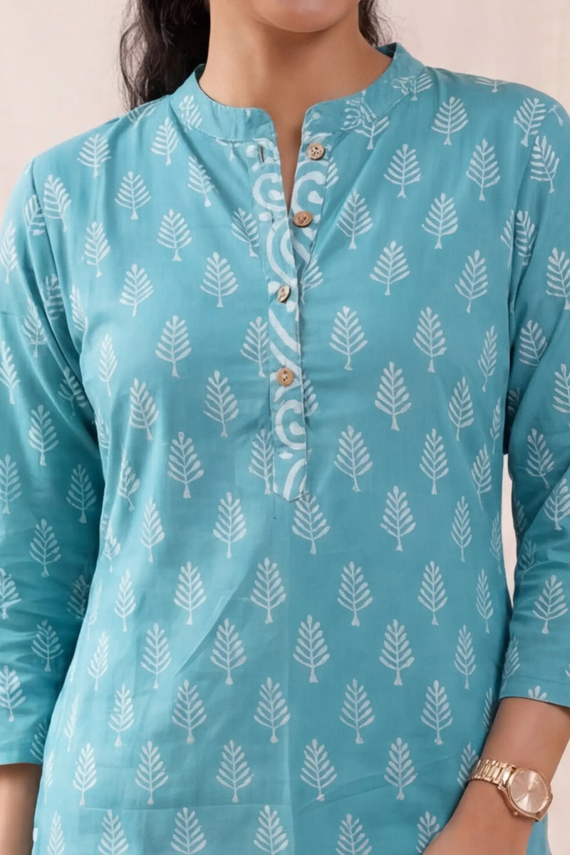 Nitya Cotton Silk Teal Kurti