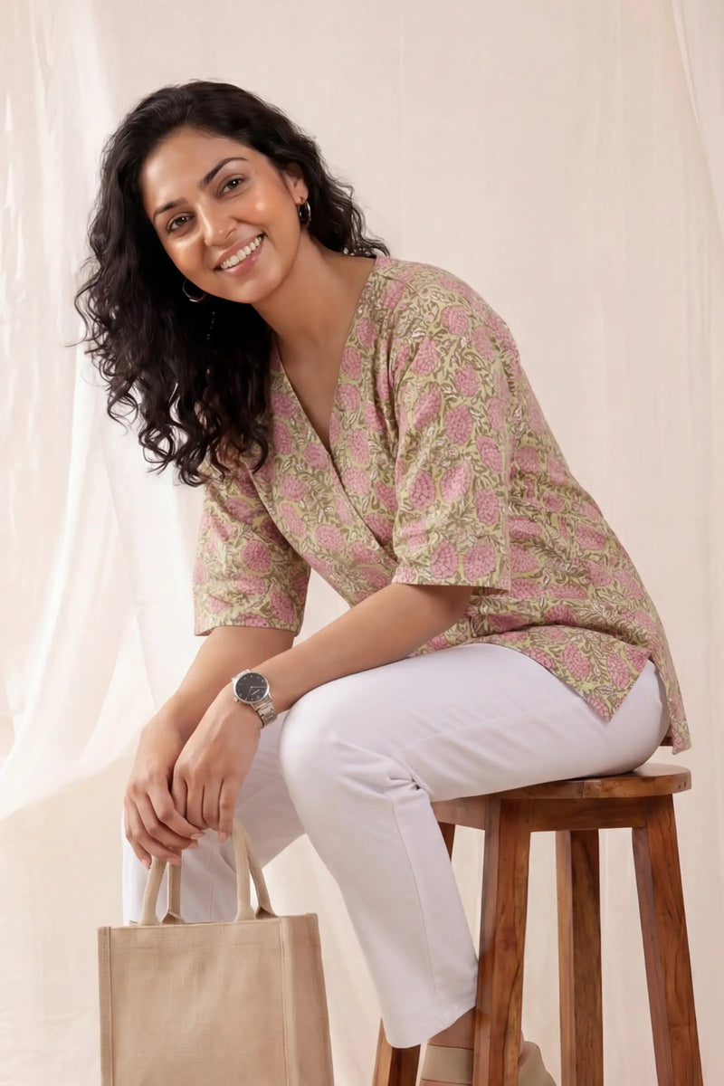 Pihu Garden Button Top