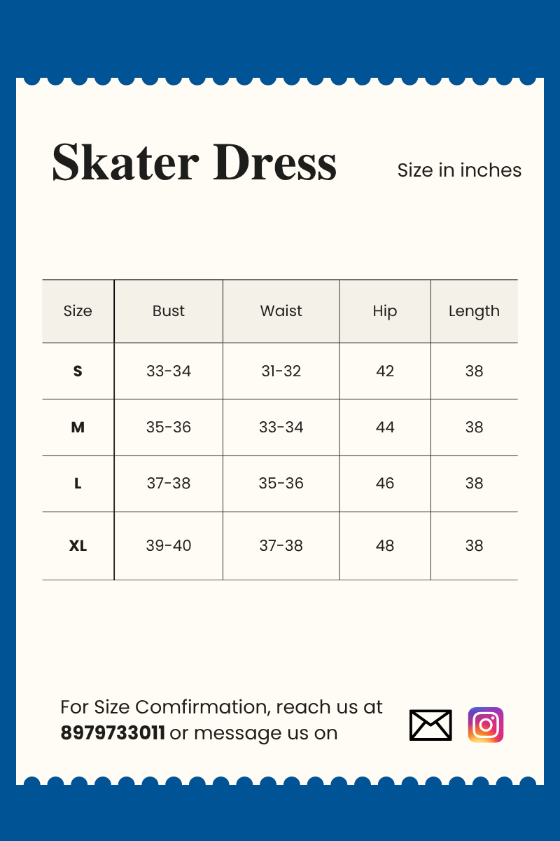 Chhaya Periwinkle Ivory Skater Dress
