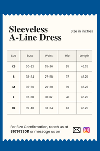 Dabu Hand Block-Printed Sleevless Midi Dress