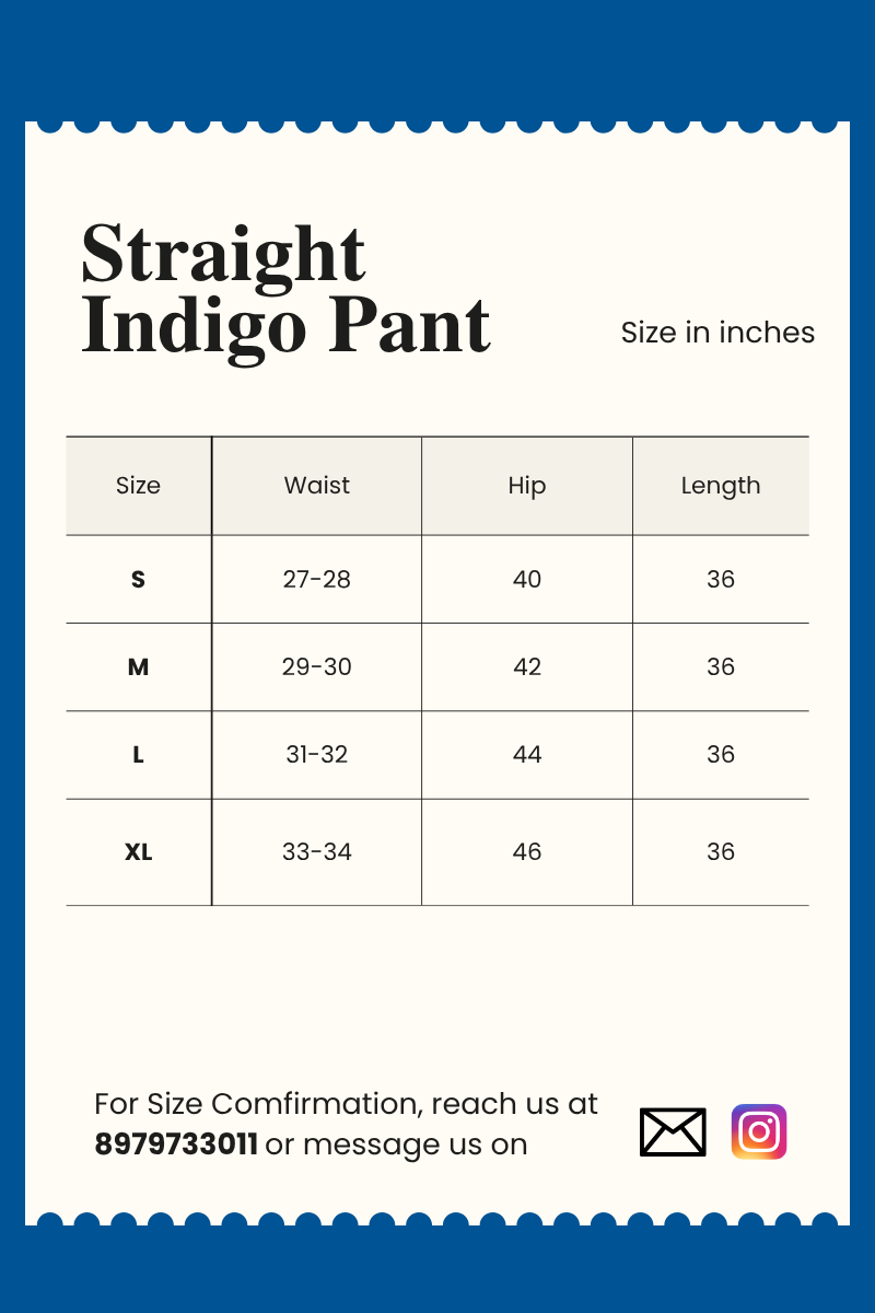 Fariha Indigo Straight Pants