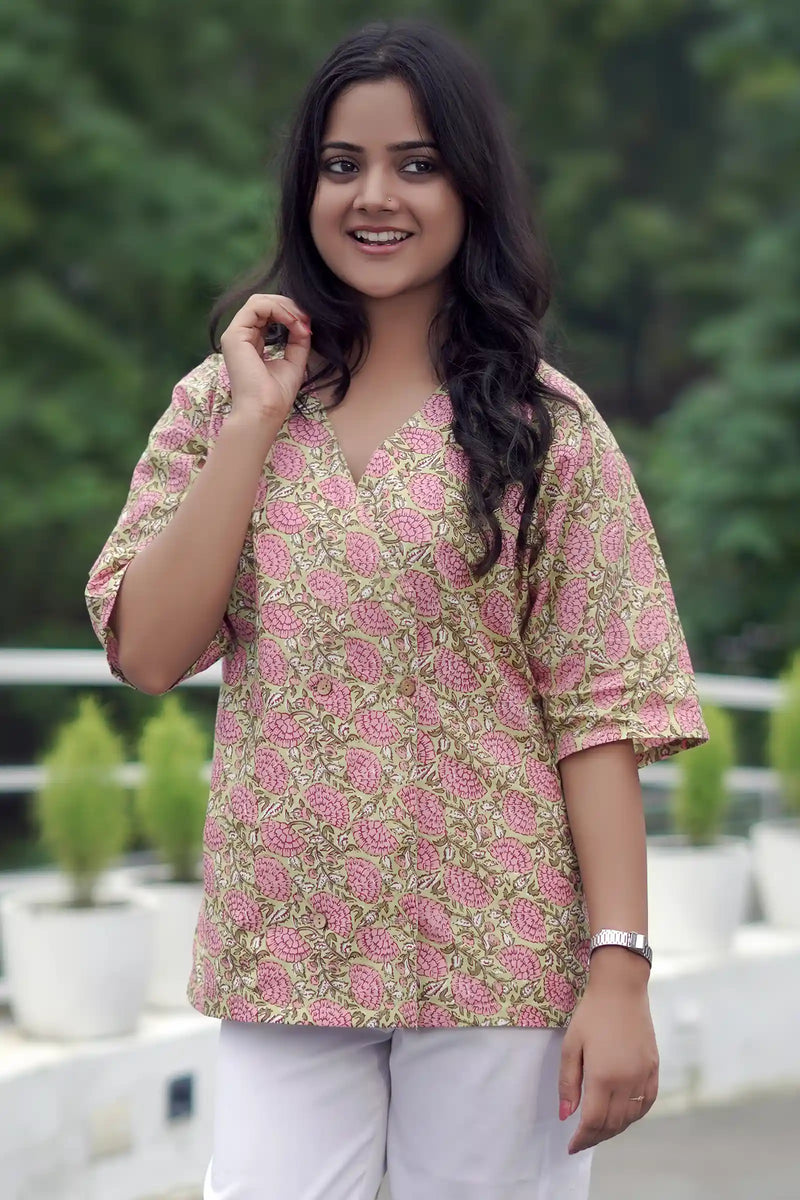 Pihu Garden Button Top – stylish women’s floral shirt