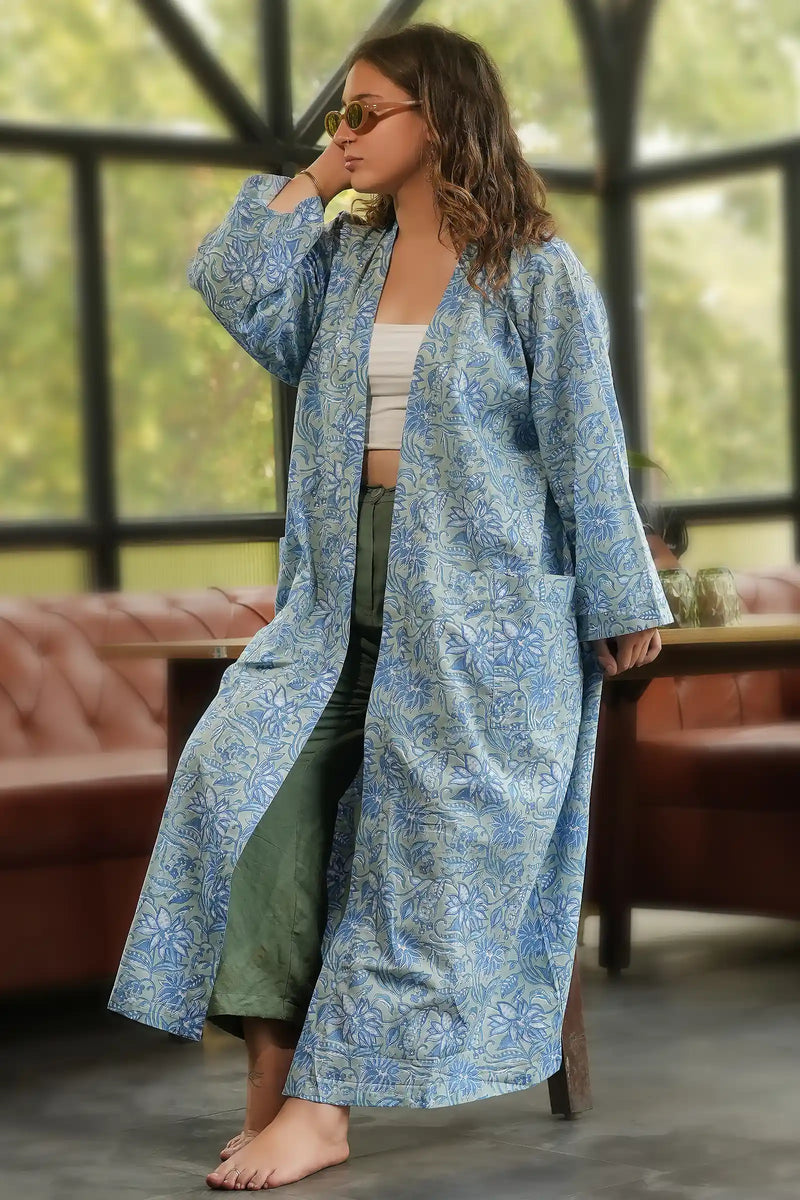 Moye Lily Hand Block Printed Kimono